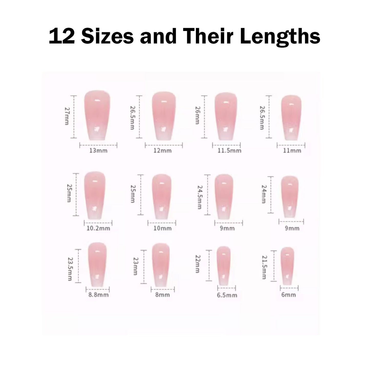 Hkanlre Bling Coffin Press on Nails Fake Nails Tips Full Cover Medium False Gradient Nails for Women and Girls 24PCS (Coffin pink) Beauty and Personal Care Hkanlre