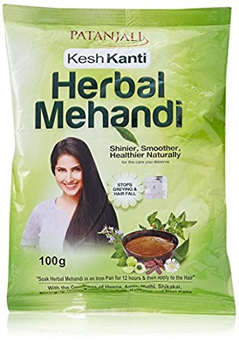 Patanjali Herbal Mehndi (Henna) Powder - 7.05 oz (Pack of 2, 100g Each) | 100% Natural Hair Color | No Chemical Additives Beauty & Personal Care patanjali