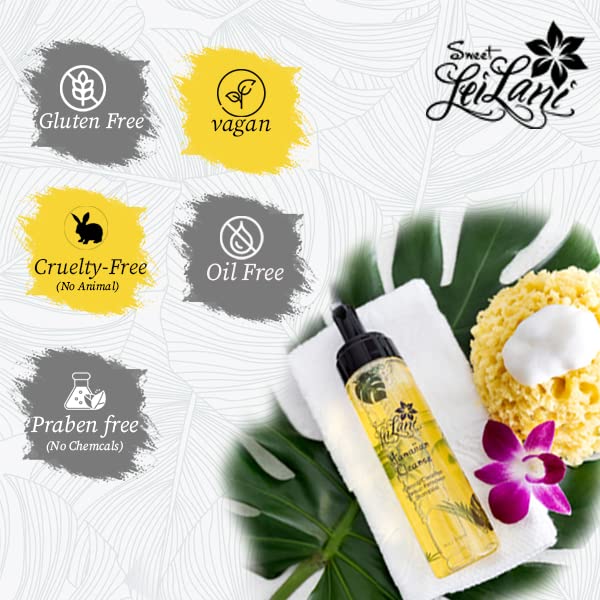 Sweet LeiLani Hawaiian Hydrating Foaming Facial Cleanser, Body Wash, Makeup Remover, Shampoo, Makeup Brush Cleaner | Multi Purpose Cleanser Beauty & Personal Care SWEET LEILANI
