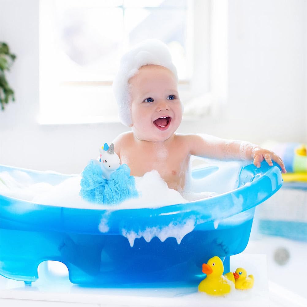FOMIYES 2pcs Unicorn Bath Ball for Kids, Exfoliating Body Scrubber, Soft Pe Shower Sponge, Pink and Blue, 5.51 * 4.33 * 3.54inch, Gentle Skin Cleaning Beauty and Personal Care FOMIYES