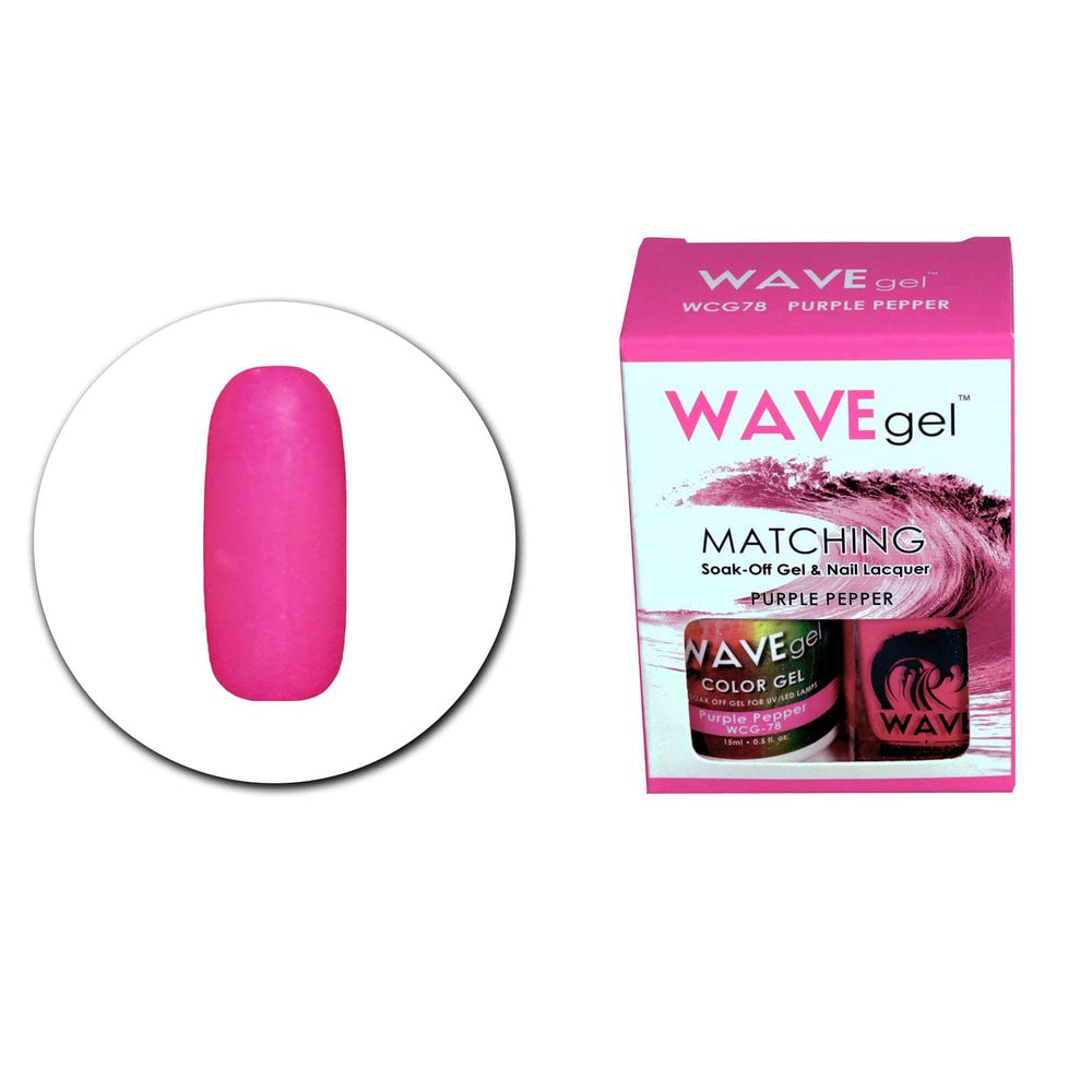 WAVEGEL Soak-0ff Gel & Nail Lacquer Matching Duo Set - Purple Pepper - WCG78-78 I 0.5 Oz