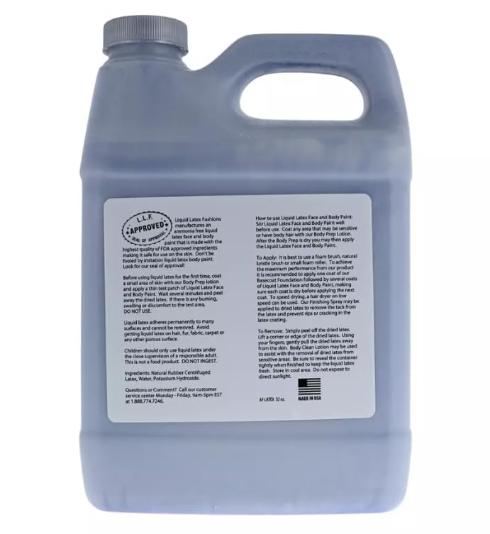 Metallic Blue 32 Oz - Body Paints for Adults and Kids, Creates Stitch, Sonic, Dory, Genie Face Paint & Cosplay, Shimmery Face Paint Beauty & Personal Care Liquid Latex Fashions