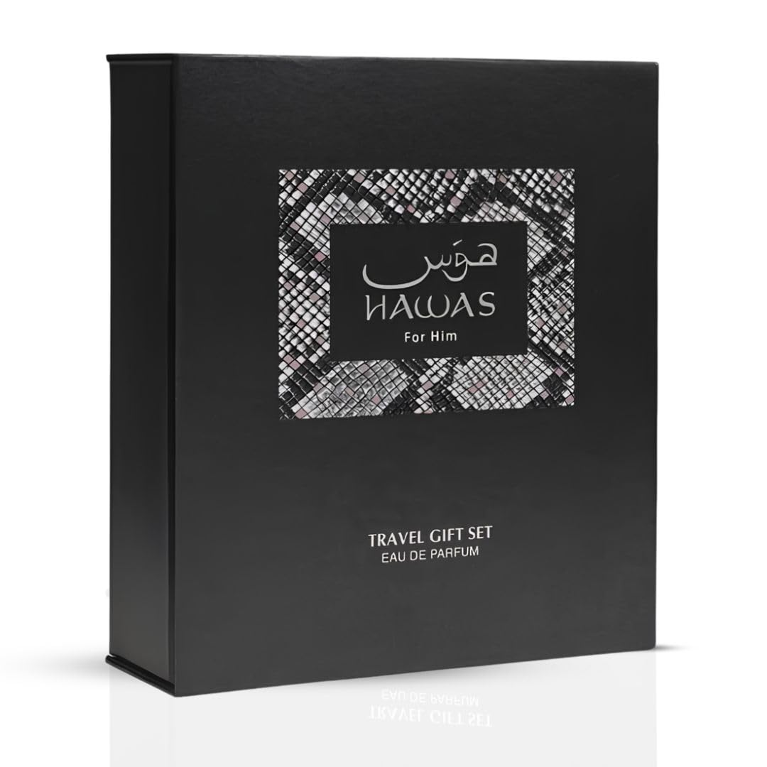RASASI Hawas for Men - 2 Pc Gift Set 3.38oz EDP Spray, 0.27oz EDP Spray (Mini)