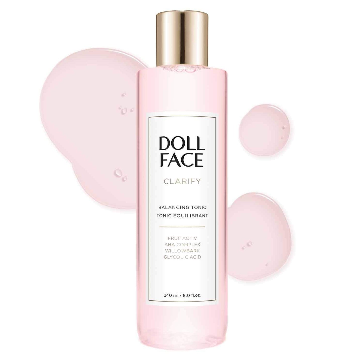 Doll Face Clarify Balancing Toner Glycolic Acid, Willow Bark and Enzymes, for Facial Soothing, Facial Toning 8oz Beauty & Personal Care Doll Face