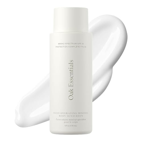 Oak Essentials Daily Hydrating Mineral Body Sunscreen SPF 30, Broad Spectrum 11% Non-Nano Zinc Oxide Sunblock, Lightweight Mineral Sunscreen for Dry Beauty & Personal Care Oak Essentials