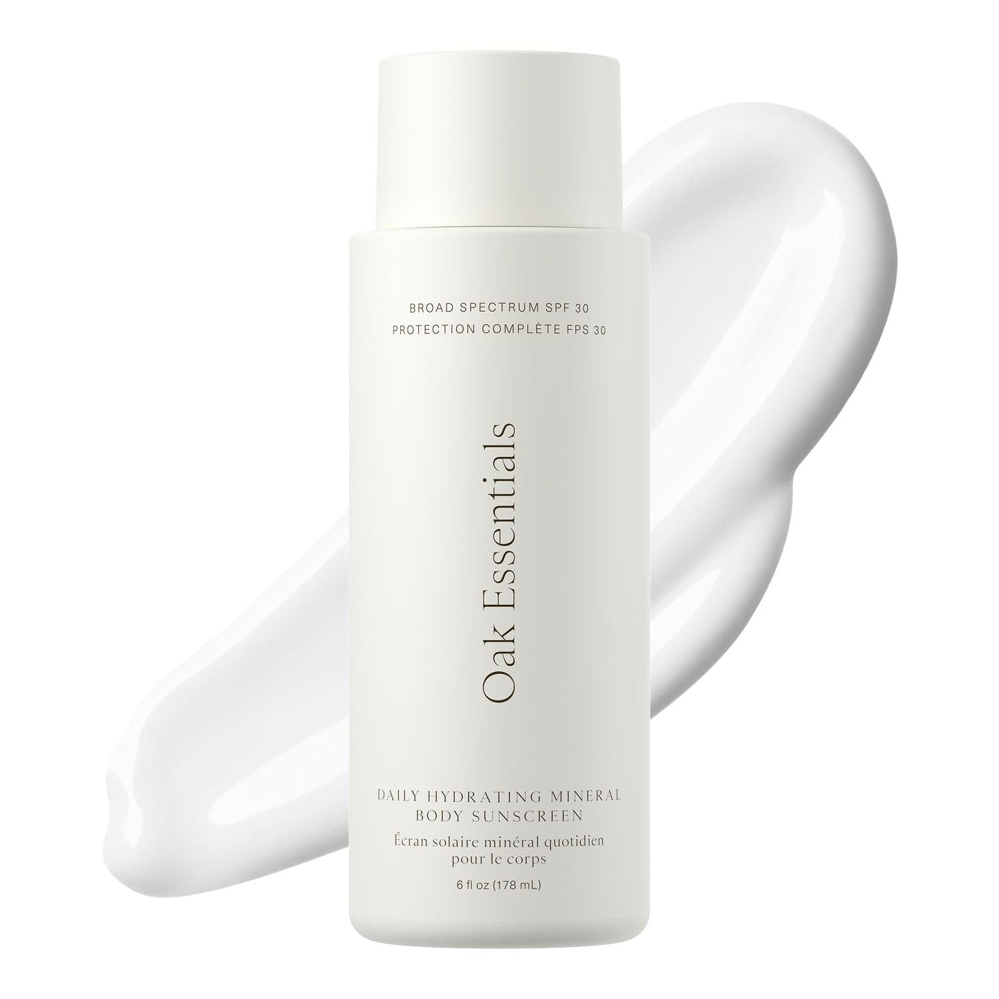 Oak Essentials Daily Hydrating Mineral Body Sunscreen SPF 30, Broad Spectrum 11% Non-Nano Zinc Oxide Sunblock, Lightweight Mineral Sunscreen for Dry Beauty & Personal Care Oak Essentials