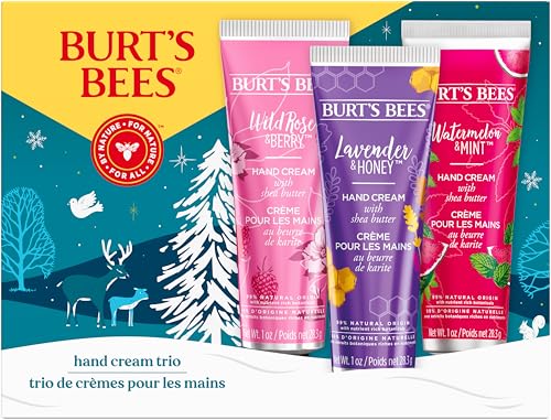 Burt's Bees Christmas Gifts, 3 Body Skincare Stocking Stuffers, Shea Butter Hand Cream Trio Set - Lavender Honey, Watermelon Mint & Wild Rose Berry Beauty & Personal Care Burt's Bees