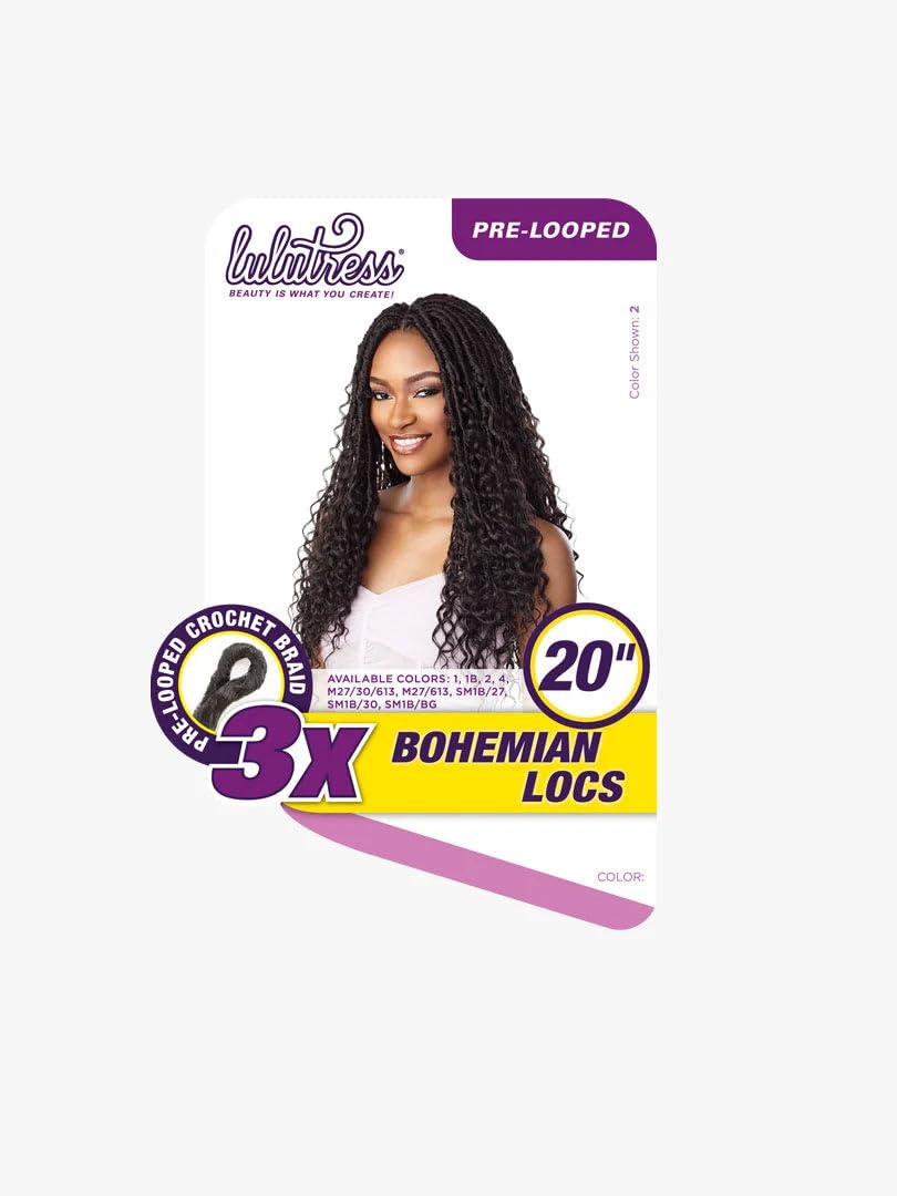 Sensationnel Lulutress Crochet Braiding Hair-3X Bohemian Locs 20in,M27/613