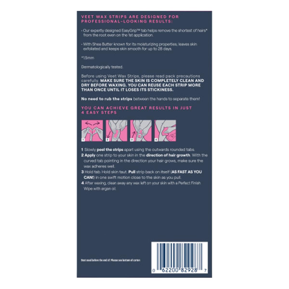 Veet Ready-to-Use Dermatologically Tested 40 Count Hair Remover Wax Strip Kit for Legs & Body (2 Pack) Beauty and Personal Care Veet