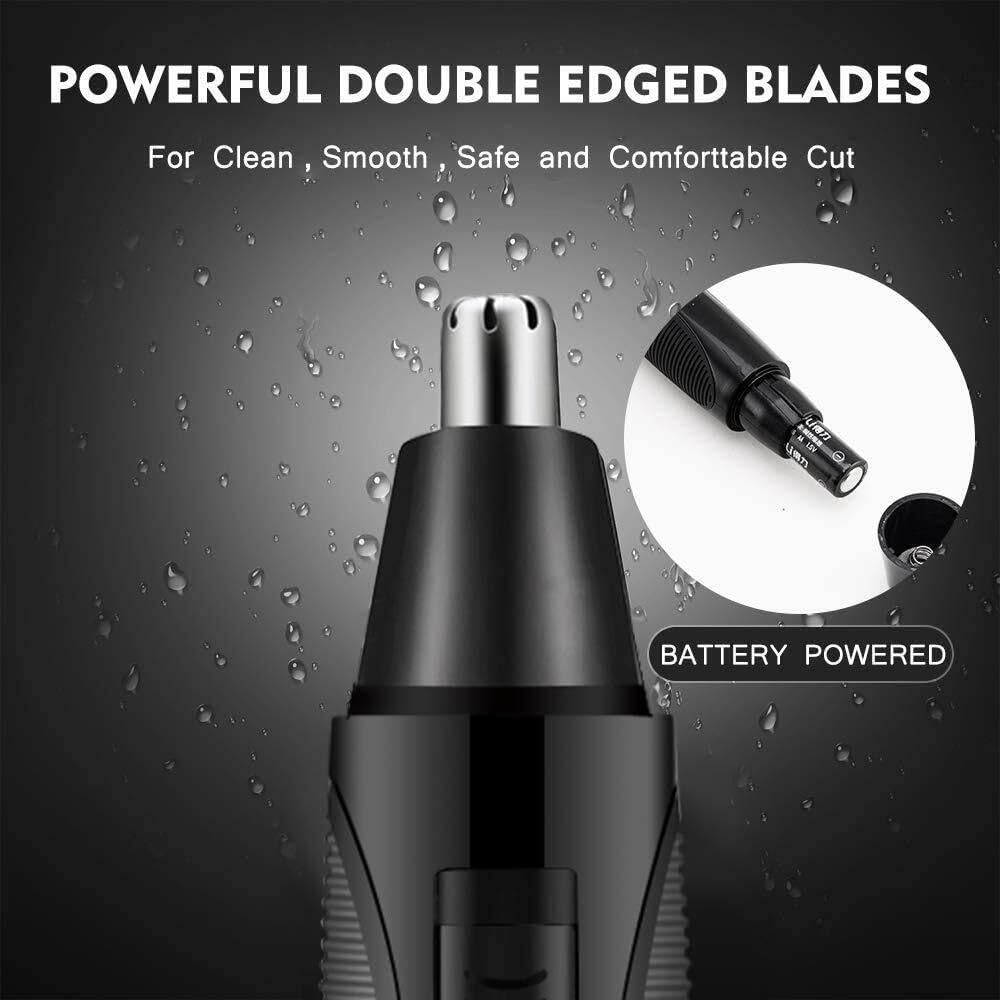 LEONYS Ear, Nose & Brow Trimmer Clipper - Painless Trimmer for Men & Women, Battery Operated, Nose Hair Trimmer Kit, Black Beauty and Personal Care LEONYS