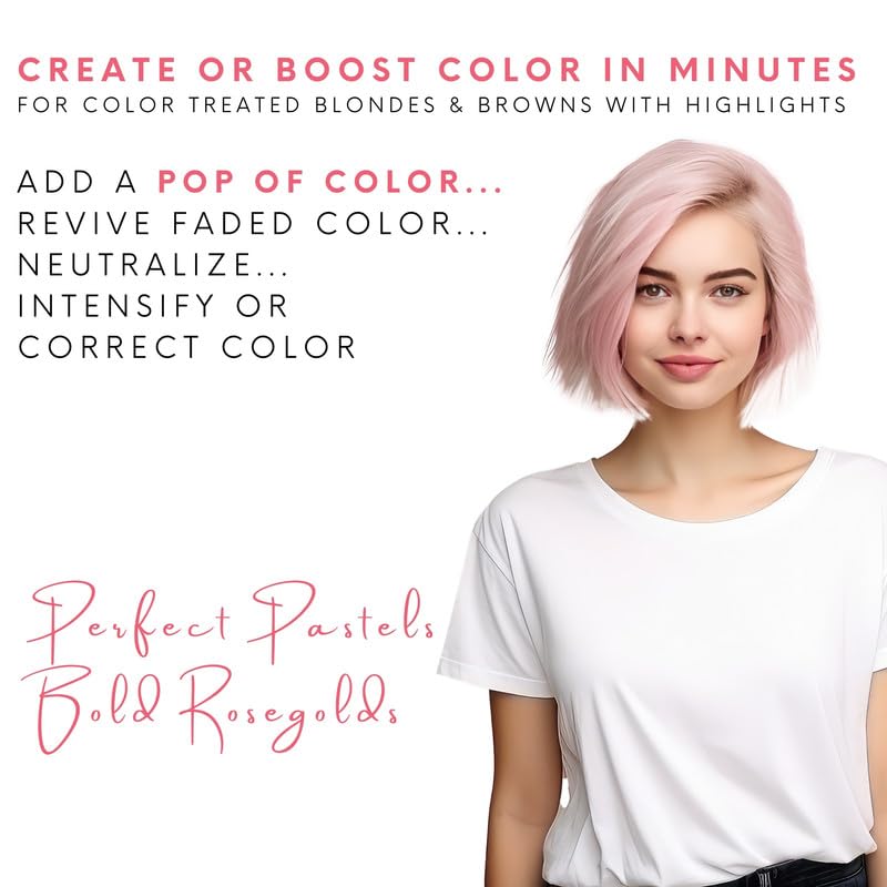 Watercolors INTENSE METALLIC Semi Permanet Color Depositing Shampoo-Sulfate & Paraben Free to Maintain & Enhance Hair Color 8 fl oz - ROSE GOLD Beauty & Personal Care Watercolors