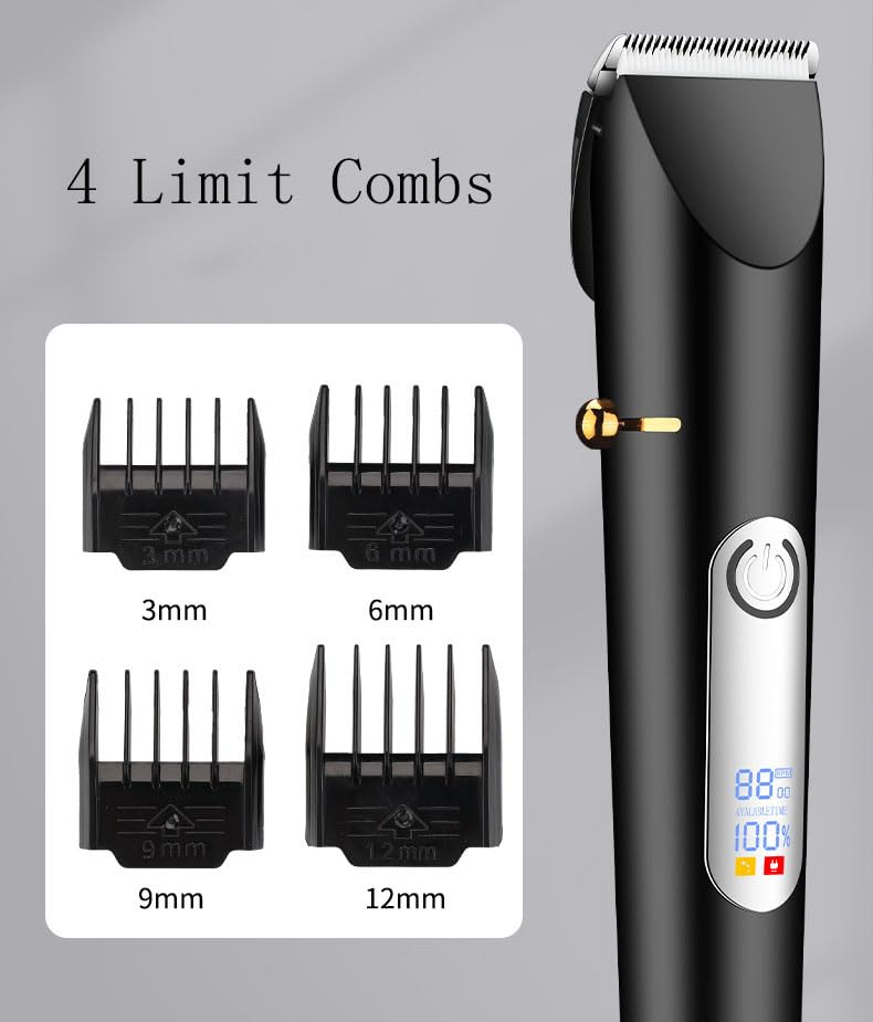 Men's Hair Clippers & Beard Trimmer Grooming Kit?All-in-one Professional Cutting Kit Cordless Rechargeable Clipper for Men with LED Display 2 Gears Beauty and Personal Care GLESVOWIO