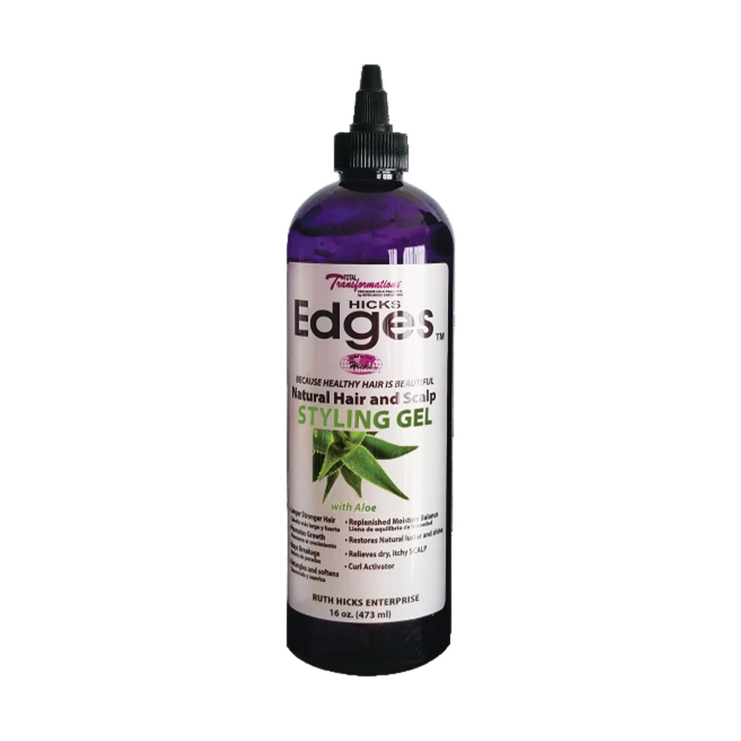 Hicks Edges Curl Activator, Definer Twist, Dry and Release Styling Gel with Aloe, Nourishing Scalp-Soothing Formula for Vibrant Healthy Hair (16 oz) Beauty & Personal Care Ruth Hicks Enterprise