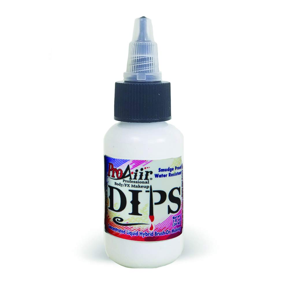ProAiir Face and Body Painting Makeup - Brush on DIPS 1oz (30ml) White Beauty & Personal Care ShowOffs Body Art