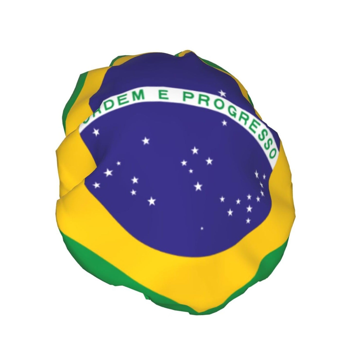 Brazil Flag Prints Shower Cap Double Layer Lined Waterproof Bathing Shower Hat Beauty and Personal Care Hayyett