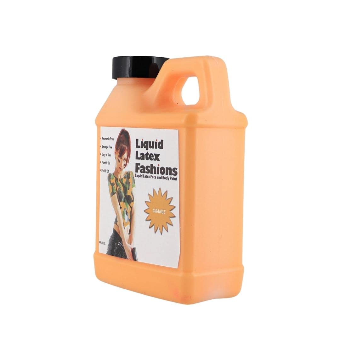 Orange 8 oz - Liquid Latex Body Paint, Ammonia Free No Odor, Easy On and Off, Cosplay Makeup, Creates Professional Monster, Zombie Arts, Garfield Beauty & Personal Care Liquid Latex Fashions