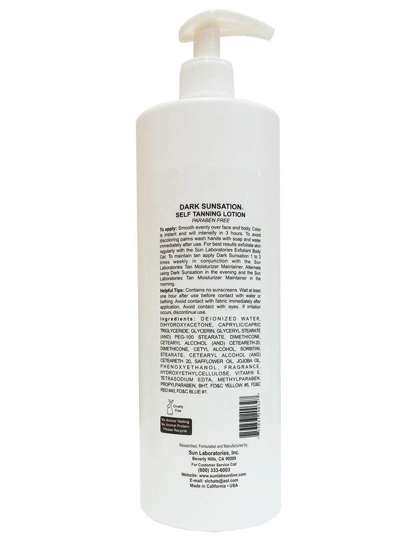 Sun Laboratories By Giesee Dark Sunsation Self Tanner Lotion With Tanning Mitt - Very Dark Sunless Self Tanning Lotion, Instant Organic Sun Self Beauty & Personal Care Sun Laboratories by Giesee