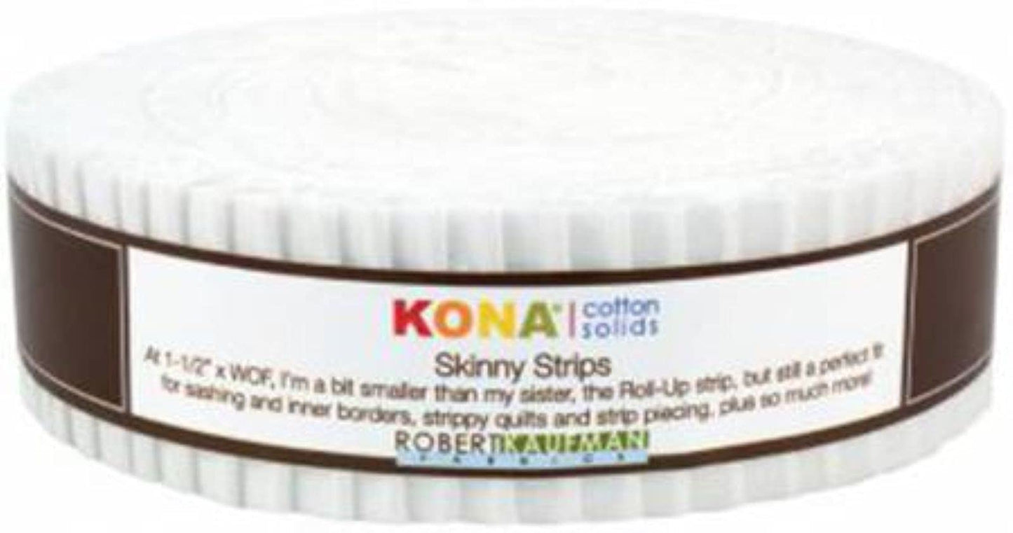 Kaufman Skinny Strips 1 1/2" Strips SS 102-40 White roll of 40 Strips Beauty and Personal Care Kaufman Fabrics
