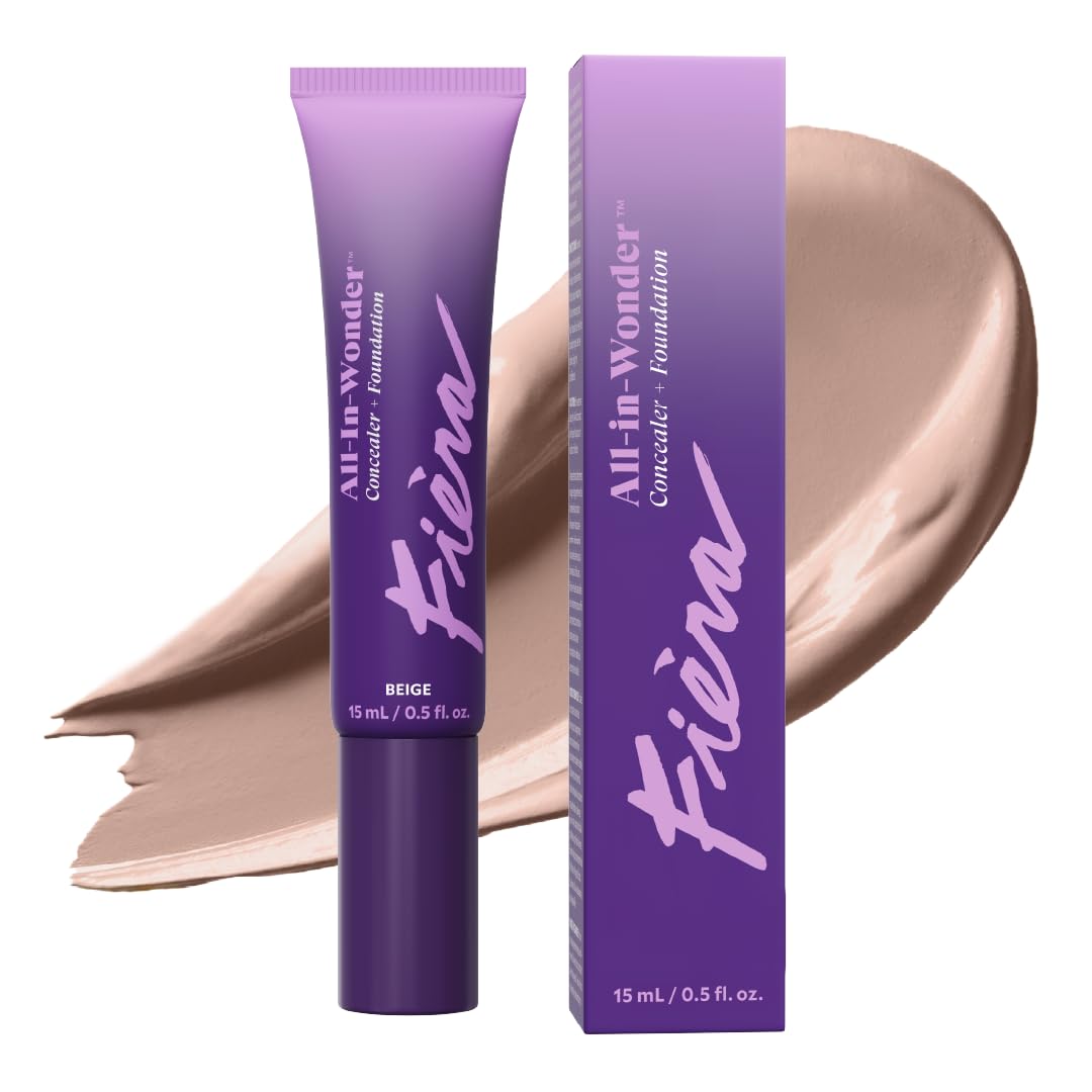 Fièra All-In-Wonder™ Concealer + Foundation - Full-Coverage, Crease-Proof, Hydrating Formula for Mature Skin, Blurs Fine Lines & Dark Circles, Radiant