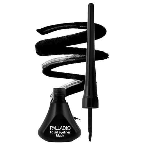 Palladio Liquid Eyeliner, Black, Highly Pigmented, For Intense Eye Definition, Smear-proof Liquid Eyeliner, Includes Easy Grip Wand and Felt Tip Beauty & Personal Care Palladio