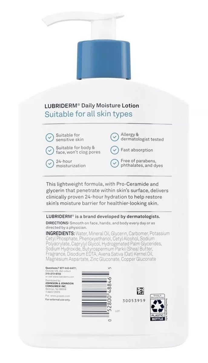 Lubriderm 0528004884650-DAILY MOISTURE BODY AND HAND LOTION WITH VITAMIN Beauty & Personal Care Lubriderm