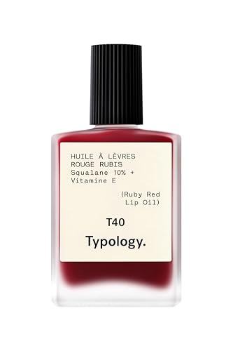 Typology T40 Moisturizing Lip Oil, Ruby Red, 10% Squalane + Vitamin E Beauty & Personal Care Typology