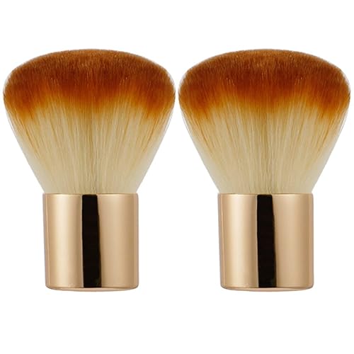 2 Pieces Kabuki Brushes Powder Brush Blush Brush Foundation Brush Bronzer Brush Face Blender Brush Mineral Blending Buffing Concealer Brush Beauty & Personal Care RN BEAUTY