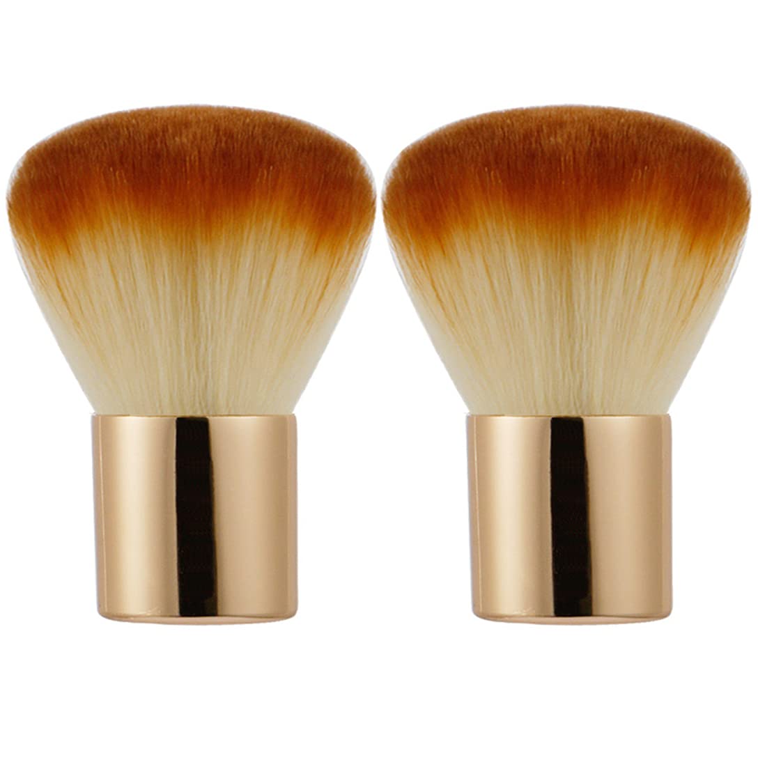 2 Pieces Kabuki Brushes Powder Brush Blush Brush Foundation Brush Bronzer Brush Face Blender Brush Mineral Blending Buffing Concealer Brush Beauty & Personal Care RN BEAUTY