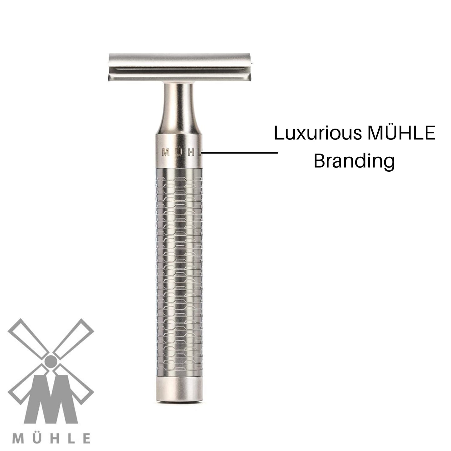 MÜHLE ROCCA R94 Double Edge Safety Razor (Closed Comb) - Pure Matt Stainless Steel - Perfect for Everyday Use - Barbershop Quality Close Smooth Shave Beauty and Personal Care MÜHLE