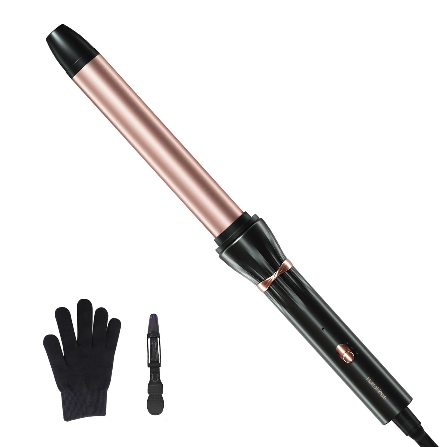 Hahahope 1 Inch Ceramic Curling Wand, Long Barrel Hair Curler for Medium to Long Hair, Clamp-Free for Loose Waves, 2 Heat Settings, Dual Voltage Beauty and Personal Care hahahope Default Title