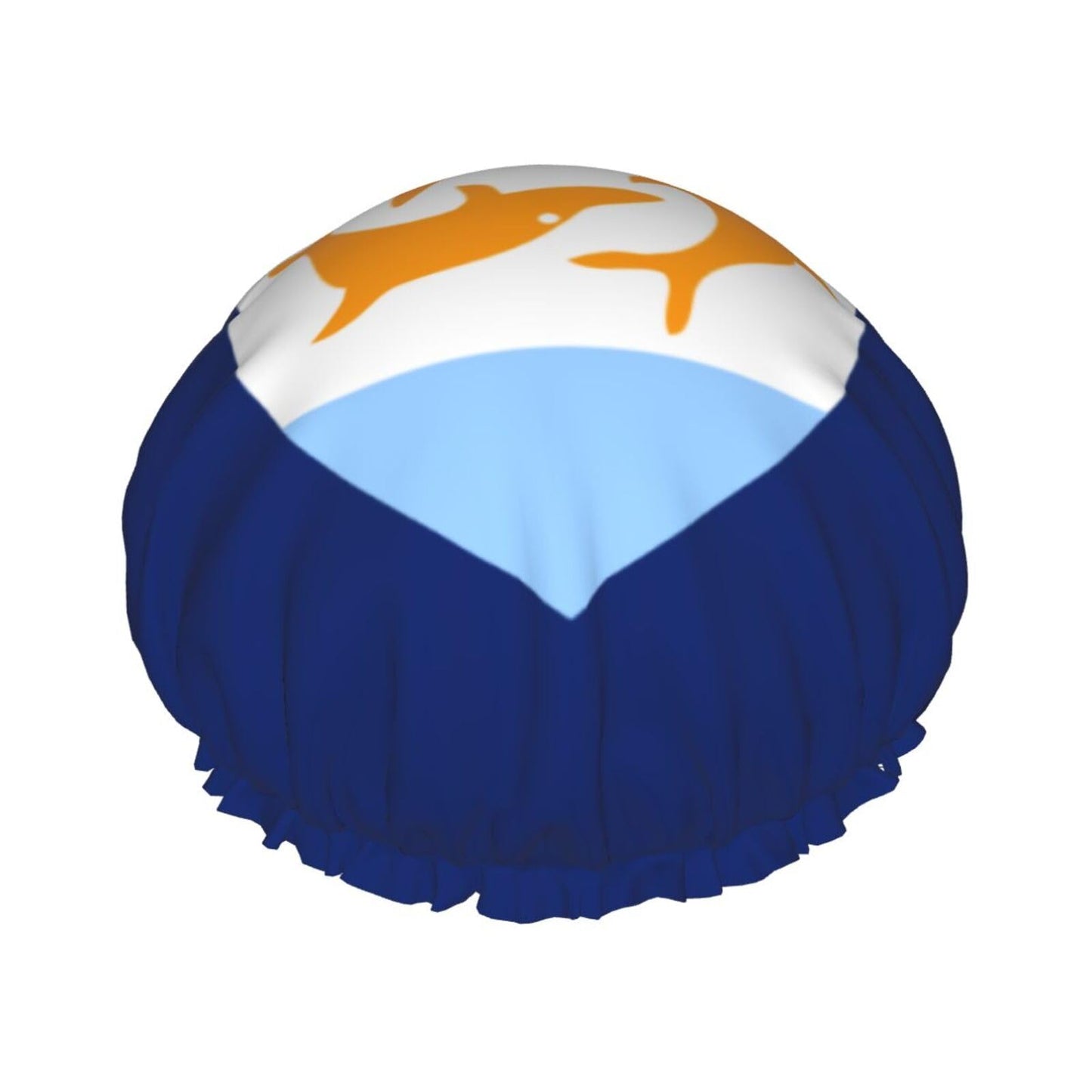 Anguilla Flag Prints Shower Cap Double Layer Lined Waterproof Bathing Shower Hat Beauty and Personal Care Hayyett