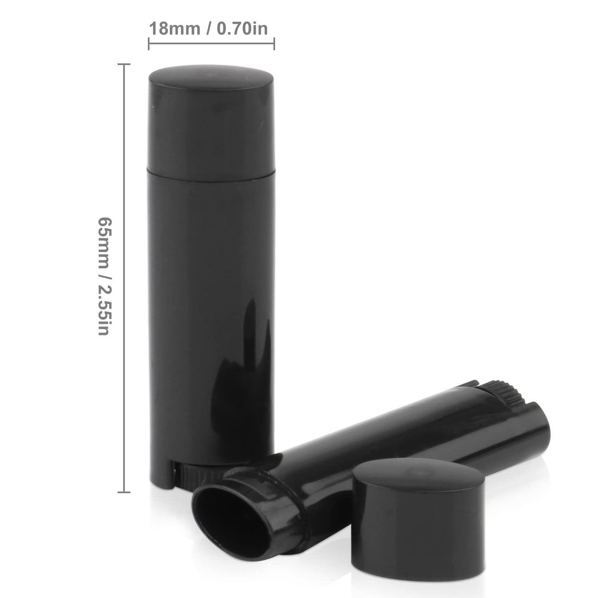 20Pcs 5g Oval Lip Balm Containers Empty Refillable Plastic DIY Lipstick Lip Gloss Tubes Holder Chapstick Tube Crayon Pipe Bottle Case (black) Beauty & Personal Care glasstore