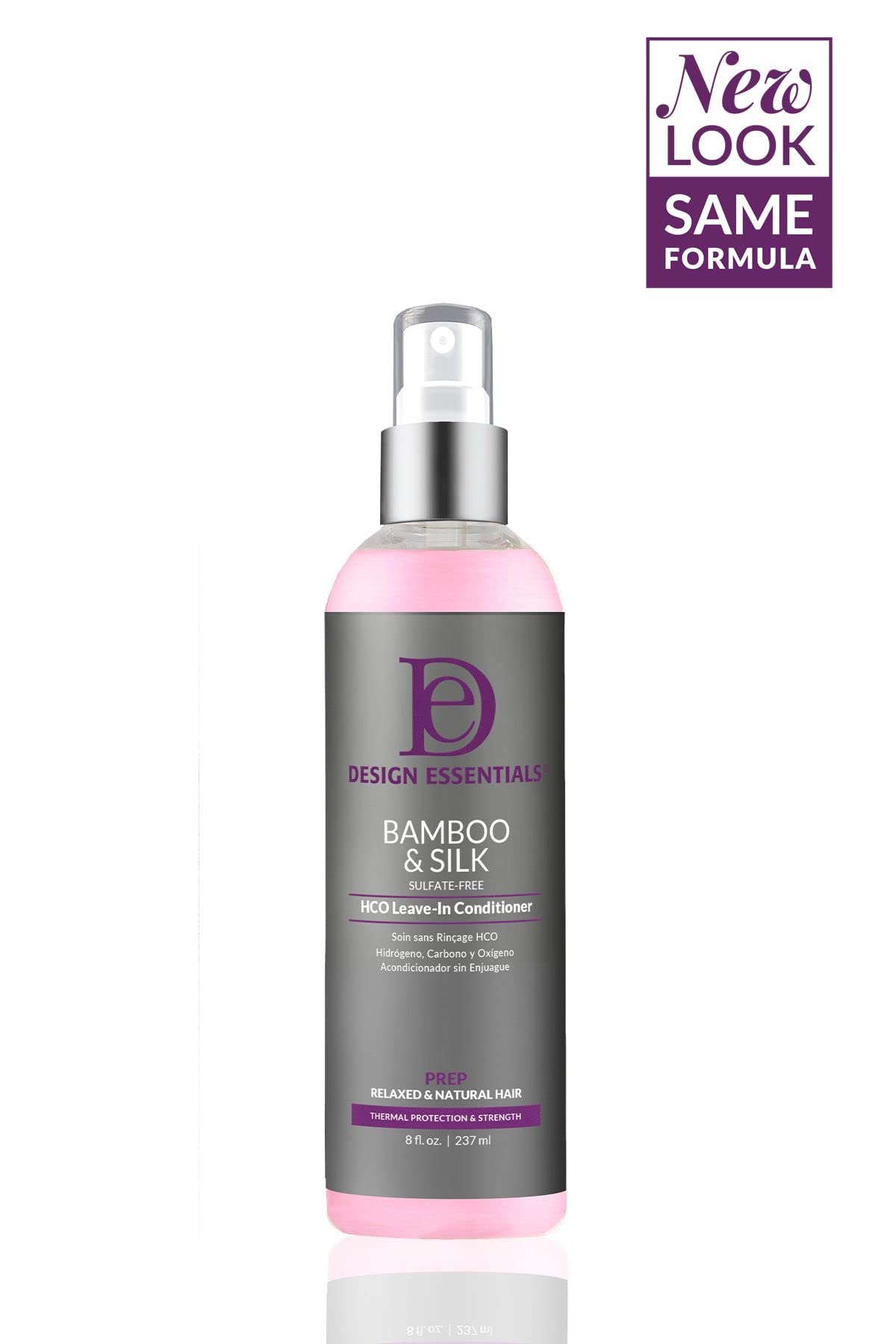 Design Essentials Bamboo & Silk HCO Leave-In Conditioner, Thermal Protection for Natural and Relaxed Hair, Softens & Detangles, 8 Oz, Pack of 1