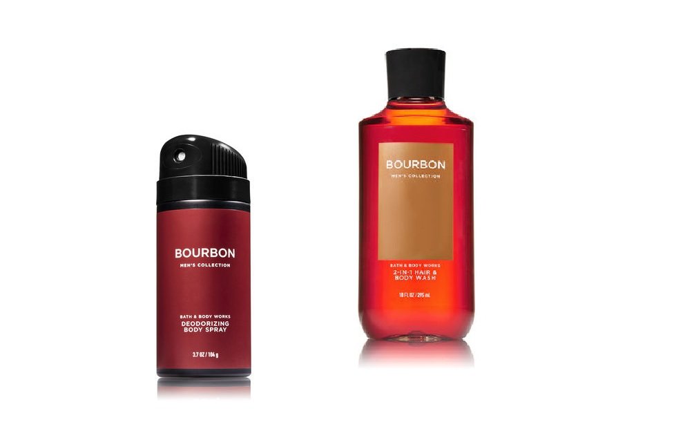 Bath & Body Works - Bourbon - Deodorizing Body Spray and 2 in 1 Hair and Body Wash - Gift Set Beauty & Personal Care Bath & Body Works