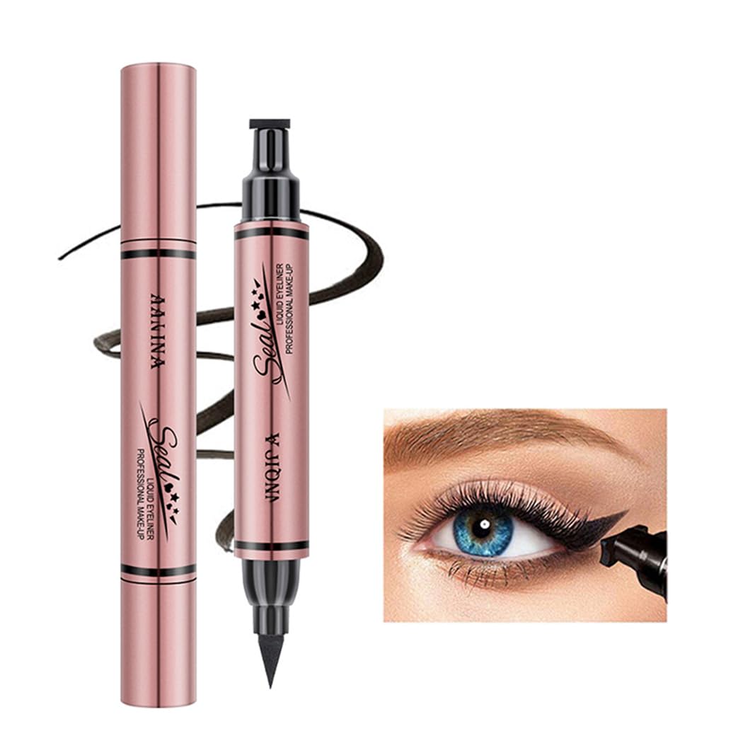 Jumbo Dual Ended Eyeliner, High-Capacity Liquid Black Winged Cat Eye Stamp & Liner Pen, Waterproof Makeup Tool for Women Beauty & Personal Care Linble