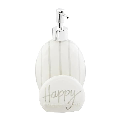 Mud Pie, White, 5" x 4 1/4" Happy Sponge Soap Pump Beauty & Personal Care Mud Pie