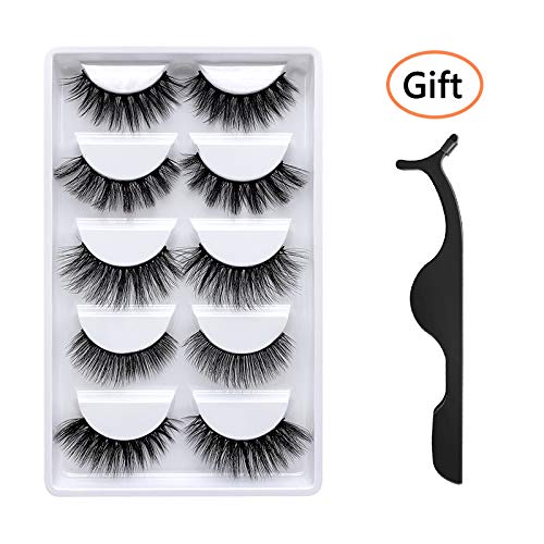3D Mink False Eyelashes Luxurious Cross Thick Long Fake Eye Lashes Eye Makeup-5 Pairs (5pair mixed) Beauty & Personal Care Aonmik
