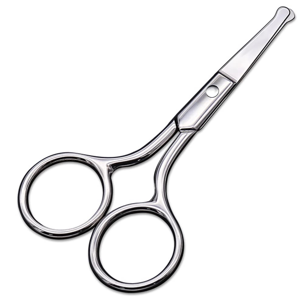 AsonTao Small Scissors With Round Tip Design - Professional Grooming for Hair, Eyelashes, Nose, Eyebrow Trimming, Mustache - Will Not Hurt the Nasal Beauty and Personal Care AsonTao
