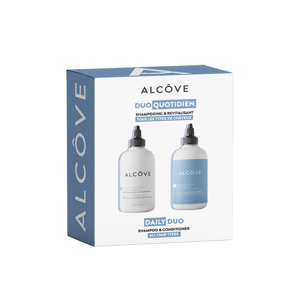 Alcôve - Daily Shampoo & Conditioner Duo - All Hair Types - Sulfate-Free - Lightweight Care - Evening Primrose Oil - Mango Extract - Argan Oil Beauty & Personal Care Alcove