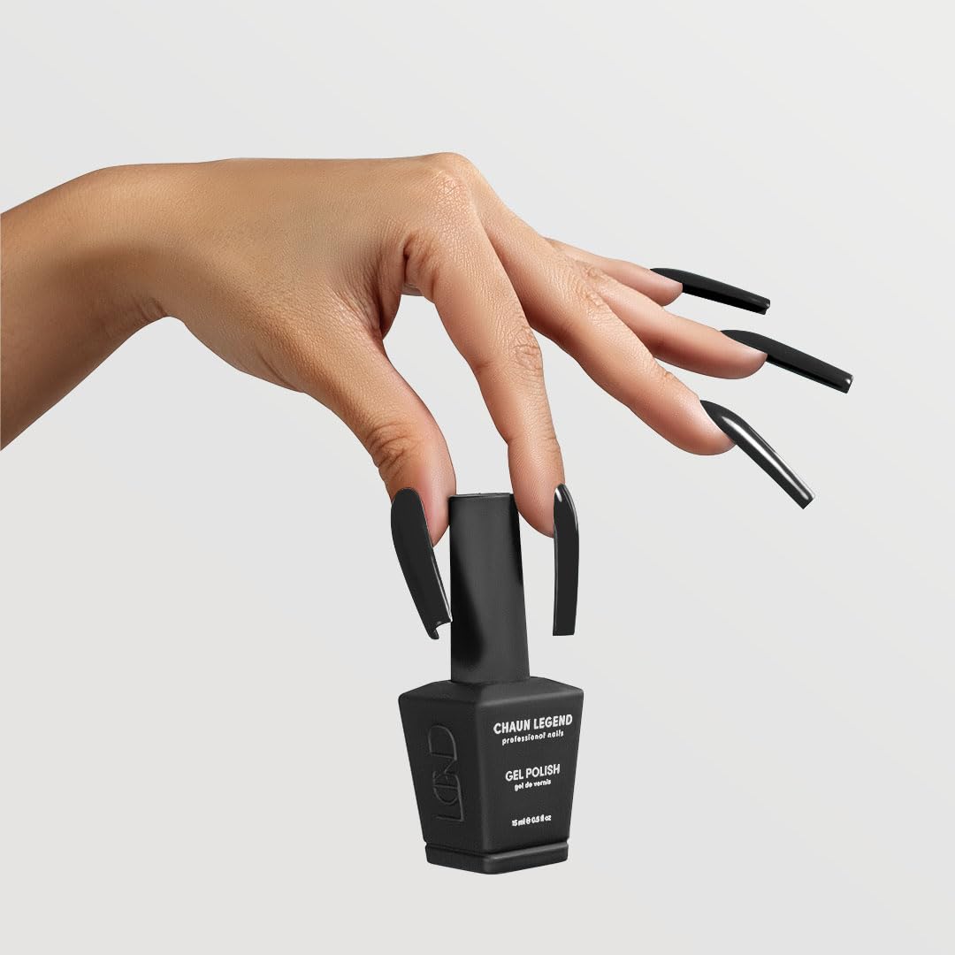 Chaun Legend UV Gel Nail Polish, 0.5 Ounce Long Lasting Salon Quality, Bubble Free Professional Manicures, Quick Dry, High Shine, Black Diamond LG5080