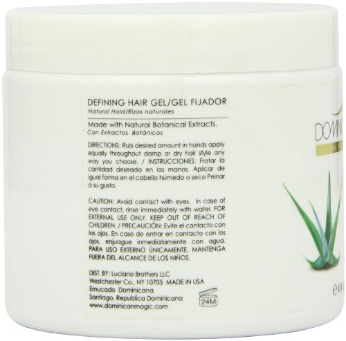 Dominican Magic Hair Styling Gel - Strong Hold & Frizz Control - Aloe Vera - Enriched with Natural Extracts for Shine & Moisture - All Hair Types - No Beauty & Personal Care DOMINICAN MAGIC
