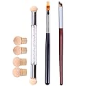WOKOTO 3Pcs Ombre Nail Brush Set With 4 Replaceable Sponge Heads, Wooden Gel Builder Blending Nail Ombre Brush Double Head Nail Gradient Shading Beauty & Personal Care WOKOTO
