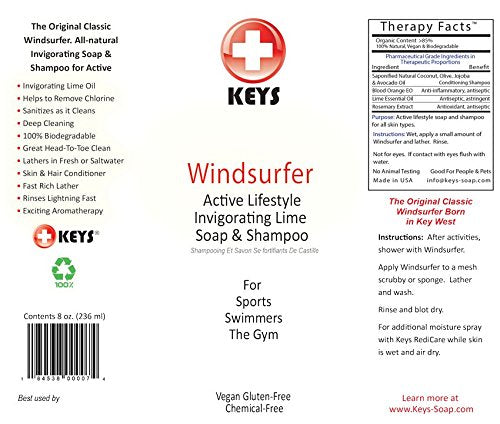 Windsurfer Lime Soap and Shampoo 8oz Shampoo by Keys Beauty & Personal Care Keys