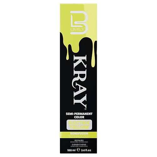 L3 - Level 3 Electric Semi Permanent Hair Color - Vibrant Long Lasting Shine - Argan Oil Protection - 100 ml - Electric Yellow Beauty & Personal Care L3