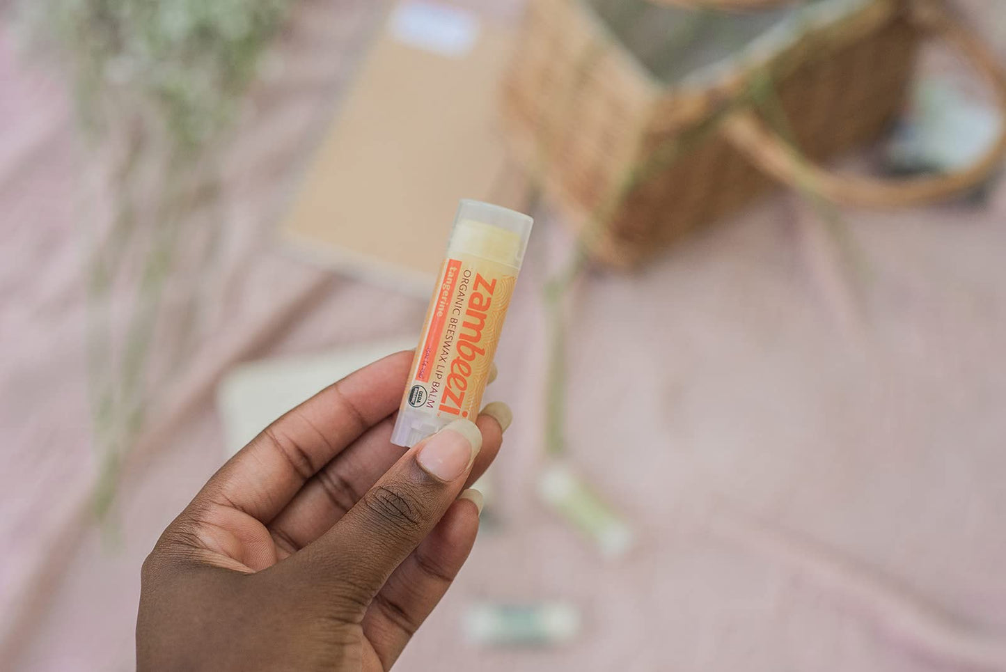 Zambeezi Fair Trade, Organic Beeswax Lip Balm - CORE 4 Pack (Wild Rose, Tangerine, Sweet Basil and Lemongrass) - Ethically Sourced Beauty & Personal Care Zambeezi