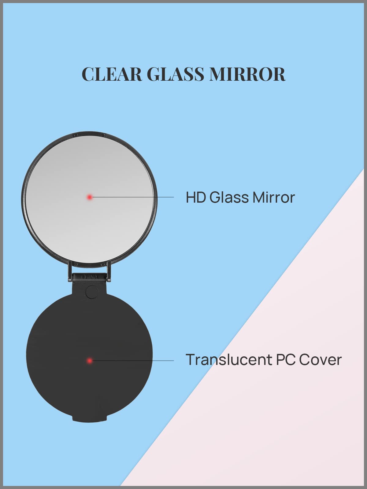 MOMIRA Compact Mirror Bulk Round Makeup Mirror for Purse, Set of 3, 2.6" L x 2.37" W (Black) Beauty & Personal Care MOMIRA