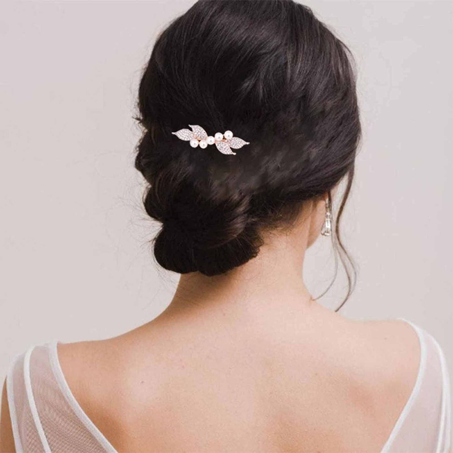 Yheakne Bridal Pearl Rhinestone Hair Clip Barrette Shining Headwear Crystal Hair Barrette Clip Wedding Headpieces Hair Accessories for Women and Girls Beauty & Personal Care Yheakne