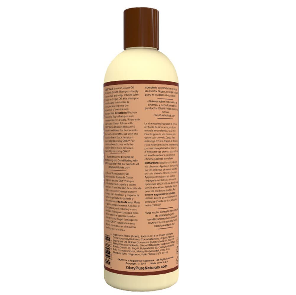 OKAY Black Jamaican Castor Oil Shampoo - Jamaican Castor Shampoo for Hair Health, Natural Moisturizing Cleanser to Strengthen & Restore Damaged Hair Beauty & Personal Care OKAY