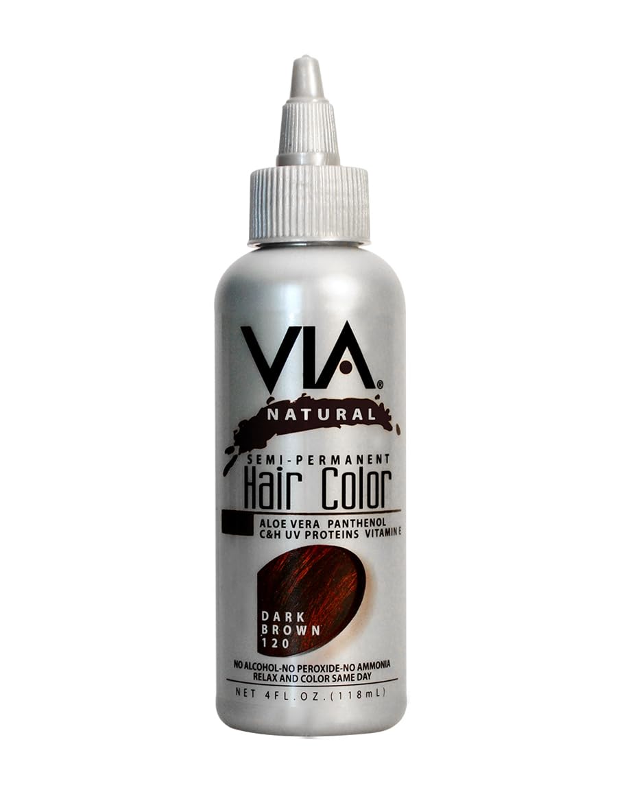Via Nat. 4oz Semi Perm Hair Color #120 Dark Brown Beauty & Personal Care Via Natural