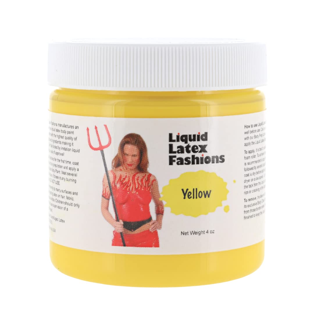 Liquid Latex Fashions Ammonia Free Liquid Latex for Adults and Kids, Face and Body Latex Paint, Ideal for Parties and Cosplay, Super Flexible, Yellow Beauty & Personal Care Liquid Latex Fashions